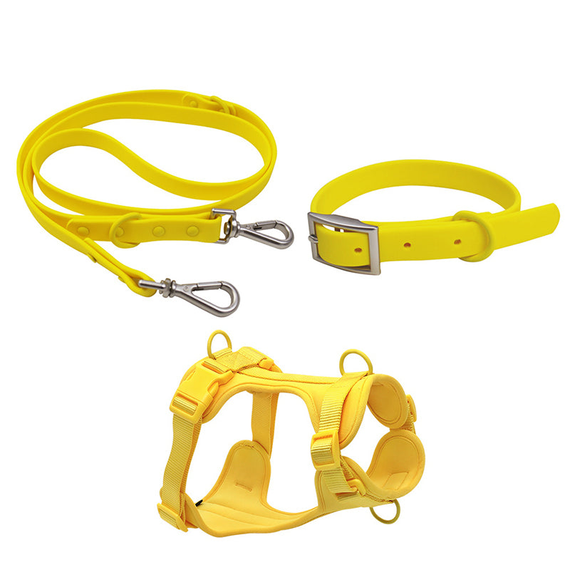 Custom PVC Dog Harness Set – Durable Waterproof Adjustable Leash & Collar for Dogs